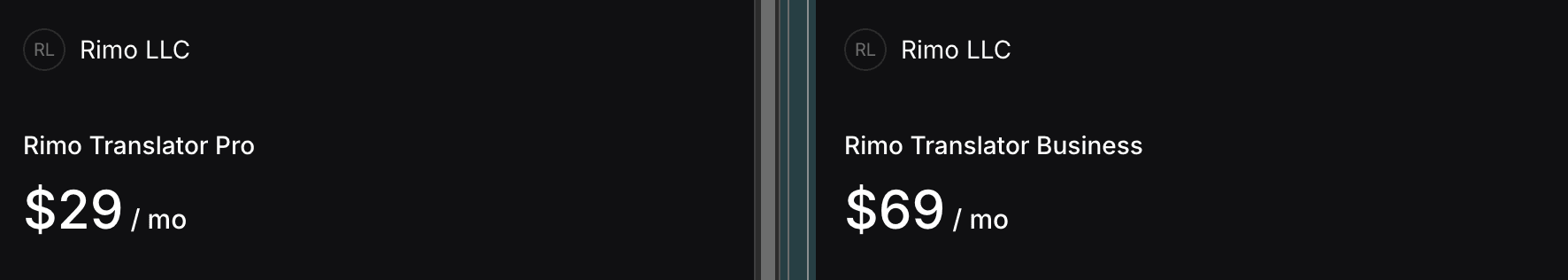 Polar チェックアウトページにプロ・ビジネスプランのオプションが表示されており、料金と月間文字数が記載されている