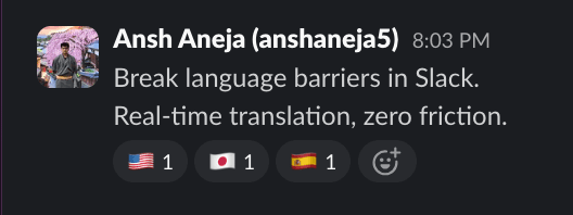 Auto flag reactions automatically added by Rimo Translator to a Slack message